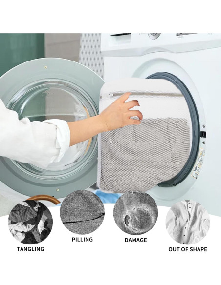 Bolsa de Lavandería de Malla DZSEE 30x20cm con Cremallera