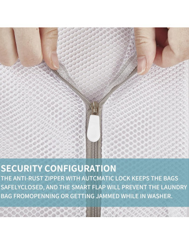 Bolsa de Lavandería de Malla DZSEE 30x20cm con Cremallera