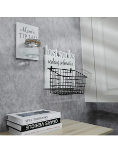 Cartel de Madera para Lavandería con Canasta y Tarro - Blanco 2