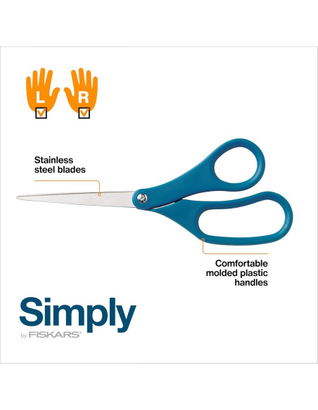 Fiskars Tijeras de Acero Inoxidable 20.32 cm 2-Pack Azul Fiskars Tijeras de Acero Inoxidable 20.32 cm 2-Pack Azul