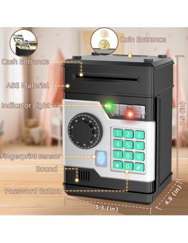 Hucha Electrónica Automática SHANTOU para Niños - Seguridad Huella Dactilar