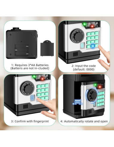 Hucha Electrónica Automática SHANTOU para Niños - Seguridad Huella Dactilar