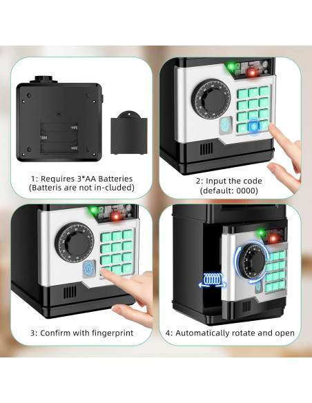 Hucha Electrónica Automática SHANTOU para Niños - Seguridad Huella Dactilar