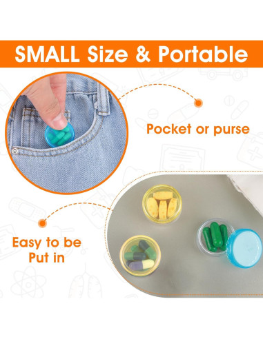 Caja Organizadora de Pastillas Dimeho 5 Pcs Portátil BPA Free