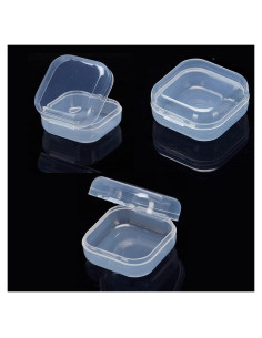 20 Mini Cajas Plásticas Transparentes SKUPSY para Almacenamiento