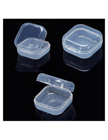 20 Mini Cajas Plásticas Transparentes SKUPSY para Almacenamiento