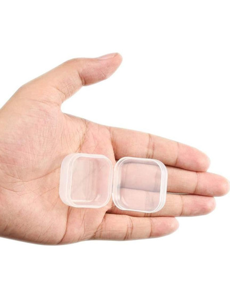 20 Mini Cajas Plásticas Transparentes SKUPSY para Almacenamiento