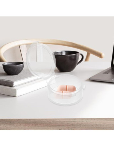 Estuche para Pastillas HEALLILY 10 Piezas Redondo Blanco