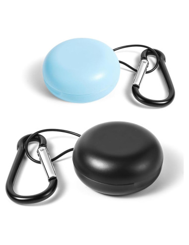 Estuches para Tapones de Oído XIHIRCD - 2 Piezas, Negro y Azul