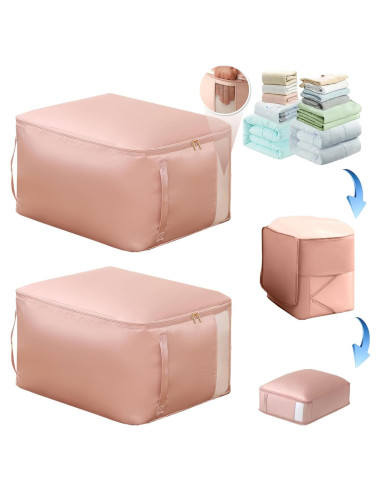 Bolsas de Compresión Tldcdte 2PCS Rosa 54x42x50cm para Ropa