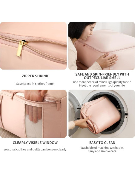 Bolsas de Compresión Tldcdte 2PCS Rosa 54x42x50cm para Ropa