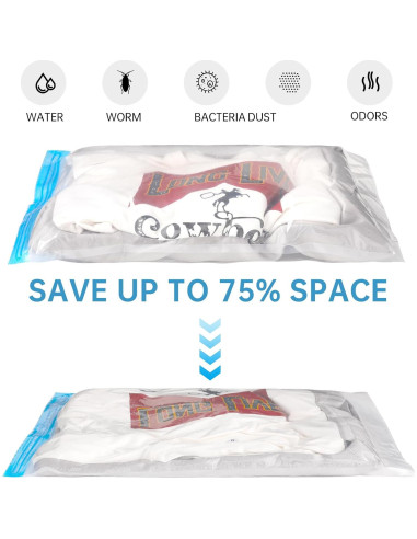 Paquete de 6 Bolsas de Compresión Simarro 35x50cm Ahorra Espacio