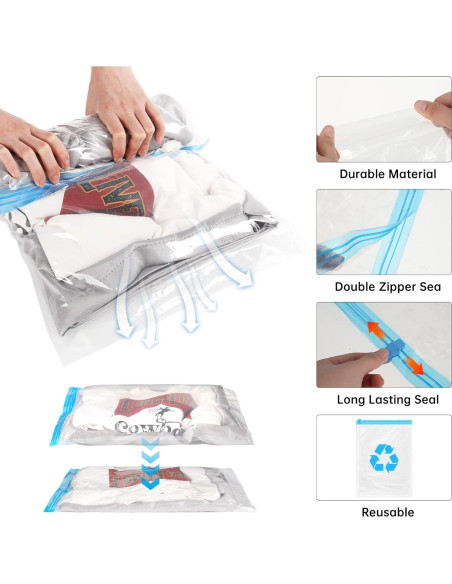 Paquete de 6 Bolsas de Compresión Simarro 35x50cm Ahorra Espacio