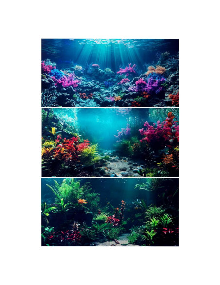 Fondo de Acuario Poliester COMSUN 61x30 cm Corales y Plantas