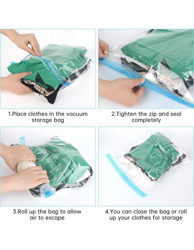 Paquete de 6 Bolsas de Compresión Simarro 35x50cm Ahorra Espacio