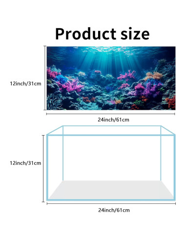 Fondo de Acuario Poliester COMSUN 61x30 cm Corales y Plantas