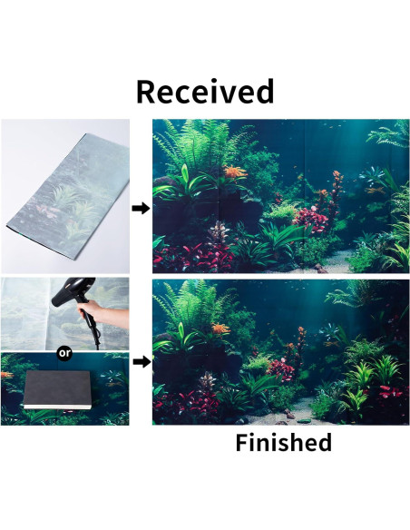 Fondo de Acuario Poliester COMSUN 61x30 cm Corales y Plantas