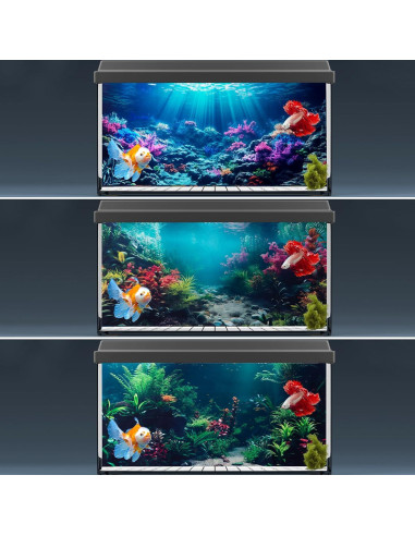 Fondo de Acuario Poliester COMSUN 61x30 cm Corales y Plantas