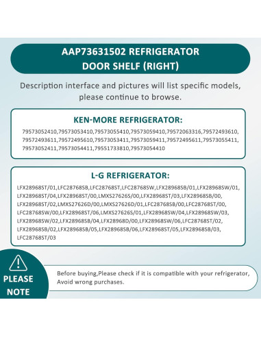 Bandeja de Puerta de Refrigerador L-G AAP73631502 - 2 Unidades