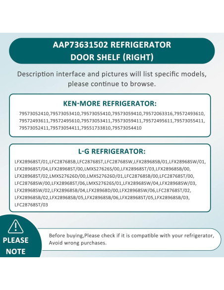 Bandeja de Puerta de Refrigerador L-G AAP73631502 - 2 Unidades