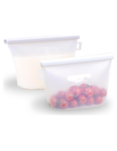Bolsas de Silicona Reutilizables EZZNTIAL 2000ml 2pc a Prueba de Fugas