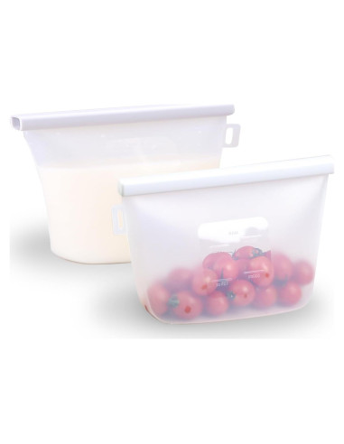 Bolsas de Silicona Reutilizables EZZNTIAL 2000ml 2pc a Prueba de Fugas