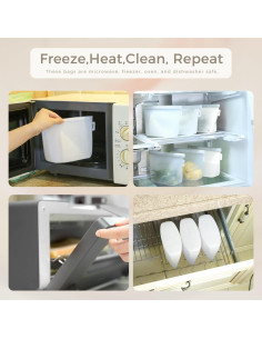 Bolsas de Silicona Reutilizables EZZNTIAL 2000ml 2pc a Prueba de Fugas 2