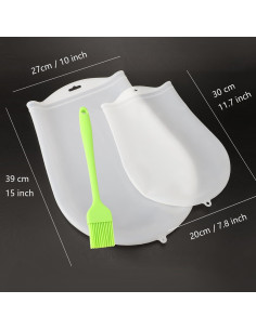 Bolsa de Amasar de Silicona Rebecca RX-02, 31.75x22.86 cm, 2 Unidades 2