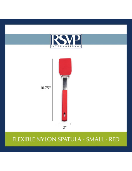 Espátula de Nylon Flexible RSVP International 27.3x5.1 cm Roja
