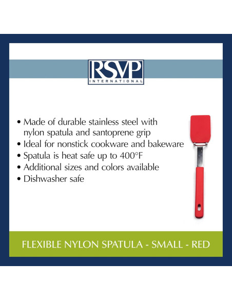 Espátula de Nylon Flexible RSVP International 27.3x5.1 cm Roja