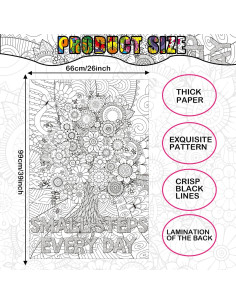 Póster Gigante para Colorear Mandala Naozinebi 66x99 cm 2