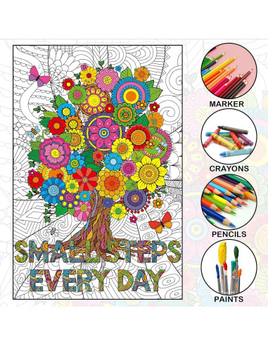 Póster Gigante para Colorear Mandala Naozinebi 66x99 cm