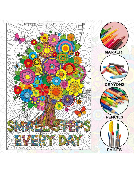 Póster Gigante para Colorear Mandala Naozinebi 66x99 cm