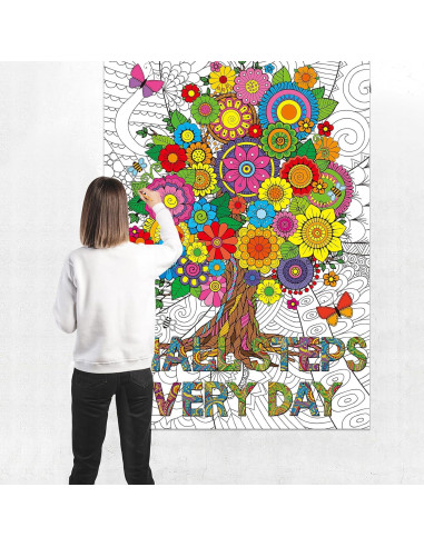 Póster Gigante para Colorear Mandala Naozinebi 66x99 cm