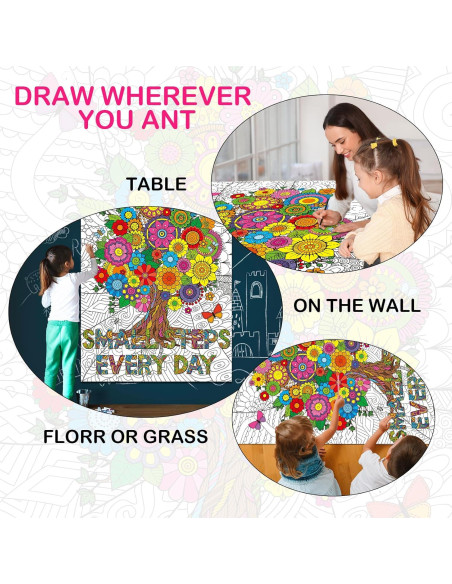 Póster Gigante para Colorear Mandala Naozinebi 66x99 cm