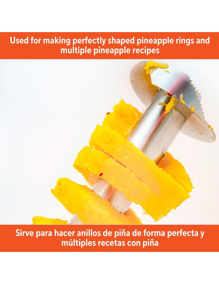 Cortador de Piña IMUSA de Acero Inoxidable con Mango Naranja Cortador de Piña IMUSA de Acero Inoxidable con Mango Naranja