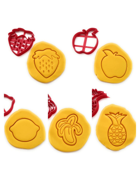 Cortadores de Galletas T3D Tema Frutas Set 5 Piezas Cortadores de Galletas T3D Tema Frutas Set 5 Piezas