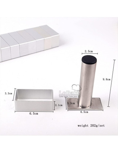 Molde rectangular de aluminio LoBake 21x3.3cm para galletas
