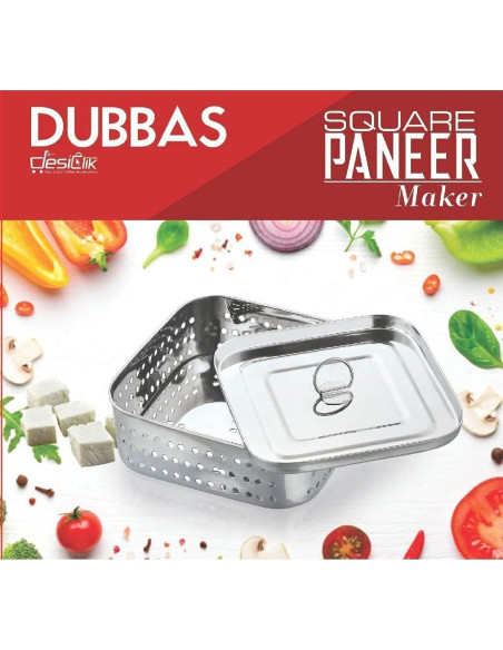 Molde para Paneer Dubbas de Acero Inoxidable 13.34 cm Molde para Paneer Dubbas de Acero Inoxidable 13.34 cm