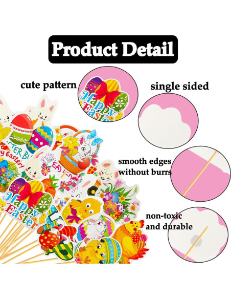 18 Piezas Decoraciones de Cupcakes de Pascua HIYMDOIT