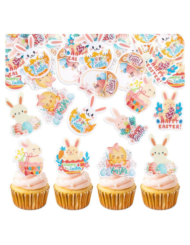 56 Decoraciones Comestibles para Cupcakes Giga Gud - Pascua