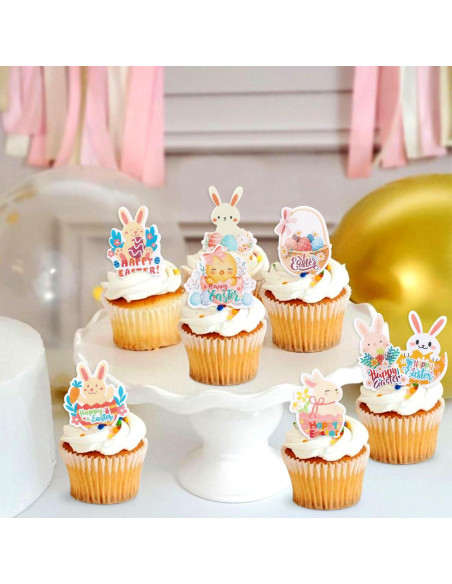 56 Decoraciones Comestibles para Cupcakes Giga Gud - Pascua