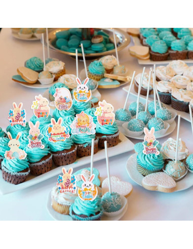 56 Decoraciones Comestibles para Cupcakes Giga Gud - Pascua