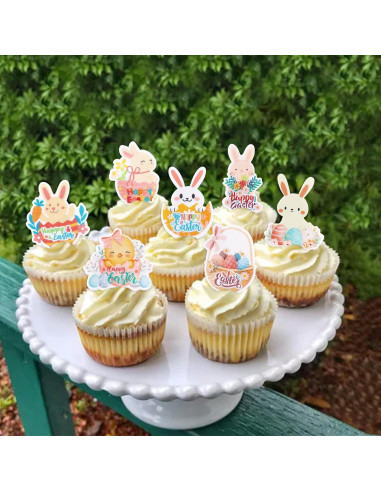 56 Decoraciones Comestibles para Cupcakes Giga Gud - Pascua