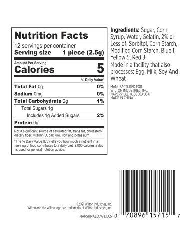 Decoraciones de Malvavisco en Forma de Huevo Wilton - 12 Pzas