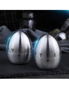 Temporizador de huevo mecánico RBRSLALA 60 min Acero Inoxidable Plata 2