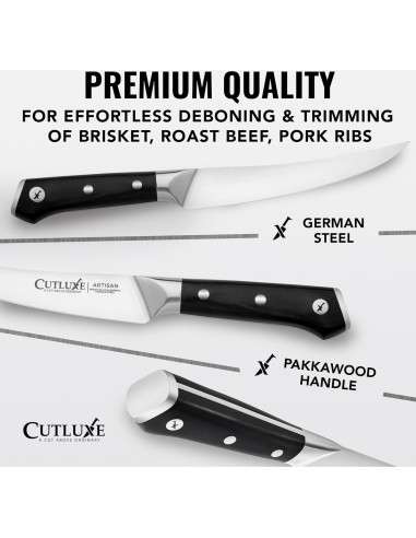 Cuchillo de Deshuesar Curvado Cutluxe 15.24 cm Acero Alemán