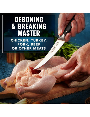 Cuchillo de Deshuesar Curvado Cutluxe 15.24 cm Acero Alemán