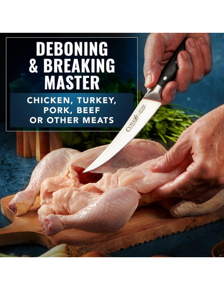 Cuchillo de Deshuesar Curvado Cutluxe 15.24 cm Acero Alemán