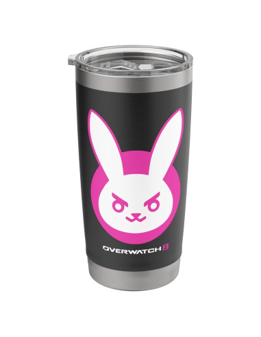 Taza Aislada D.Va Overwatch 2 20 oz Acero Inoxidable Negro